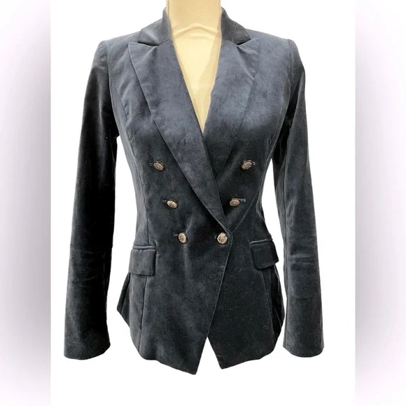 White House Black Market Navy Velvet Blazer - Picture 5 of 13